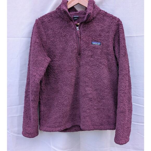 Patagonia Women's Los Gatos Quarter Zip Fleece Sherpa Sweater Size L Purple - Picture 1 of 7